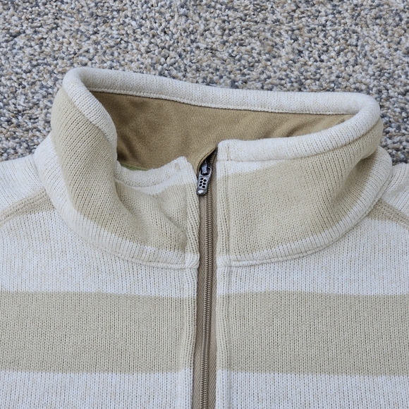 Patagonia Better Sweater 3/4 Zip Beige Cream Striped Fleece Jacket Womens Large - Picture 3 of 16